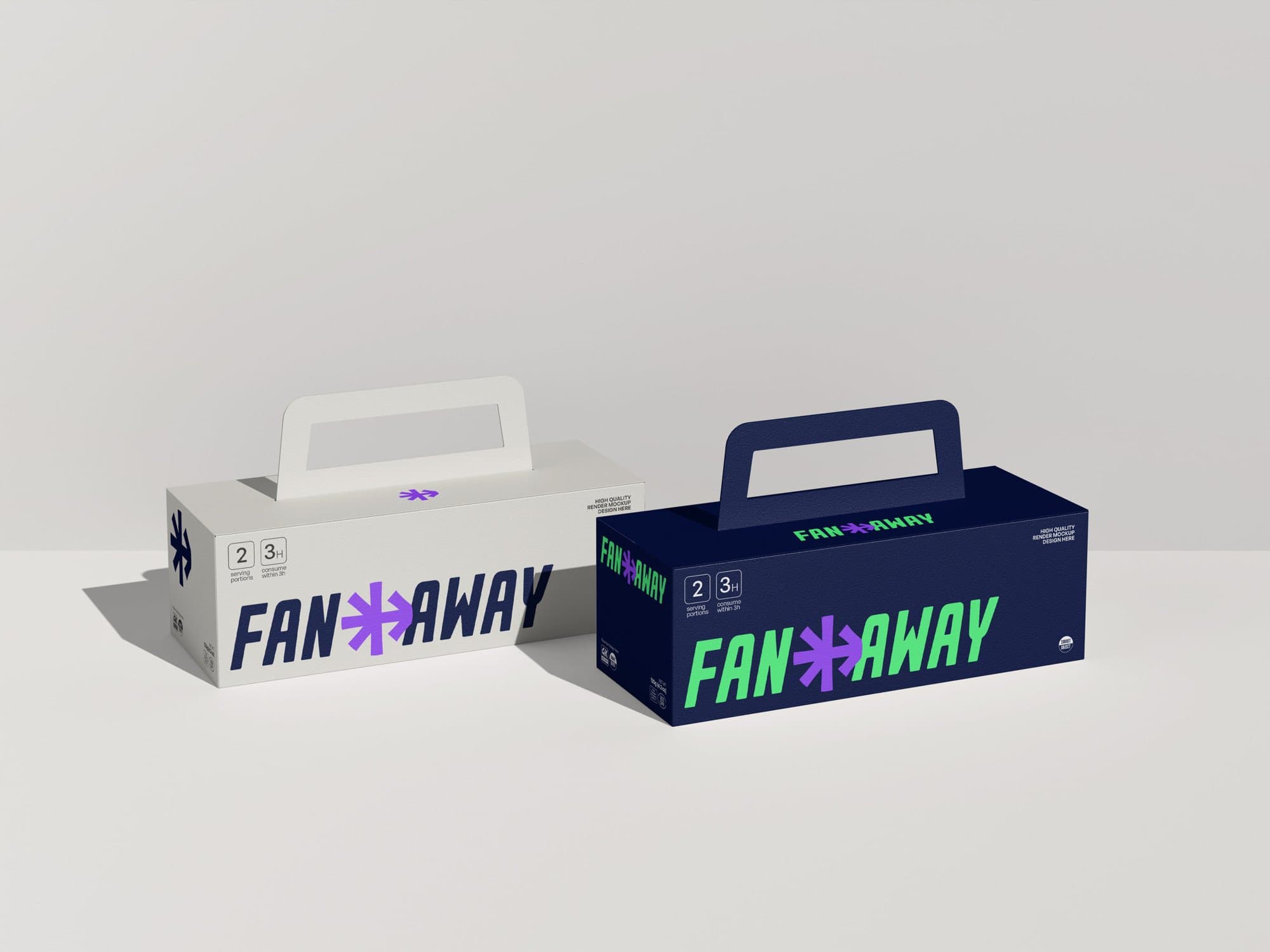 Two FanAway Mystery Boxes, one light and one blue